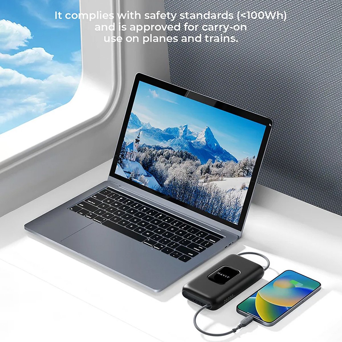 Havit Built-in Cable Power Bank | 10000mAh/20000mAh | 22.5W PD | Lanyard Design - Image 5