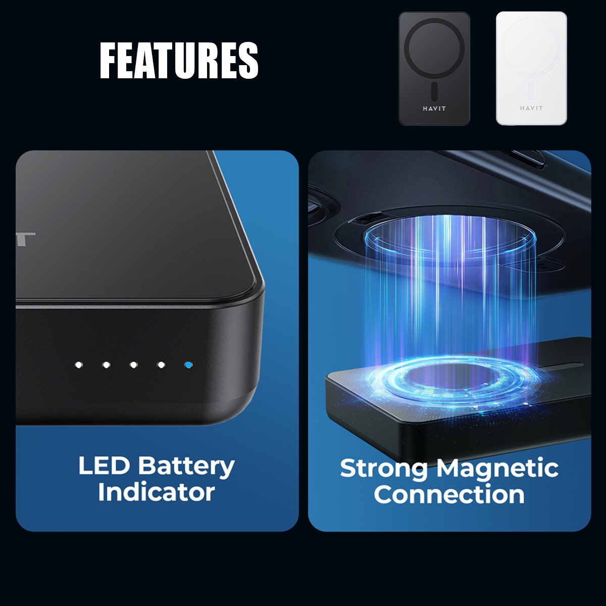 Havit Magsafe Power Bank | Magnetic Wireless | 5000mAh 10000mAh | PD 22.5W 20W 15W Fast Charging - Image 6